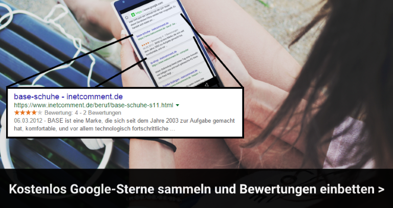 Webseite anmelden und Bewertungen sammeln
